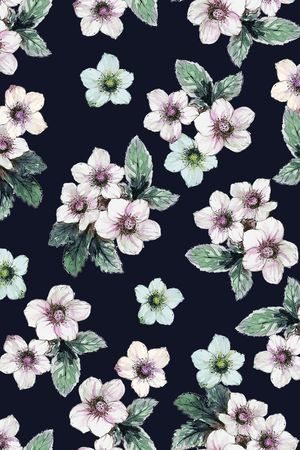 水彩花卉印花华亿平台图片