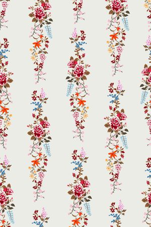 手绘小花卉印花华亿平台图片