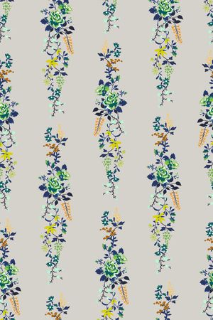 手绘小花卉印花华亿平台图片