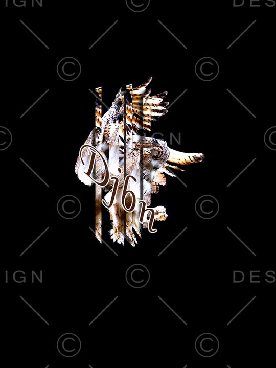 抽象手绘切割纹理动物猫头鹰数码印花印花华亿平台图片