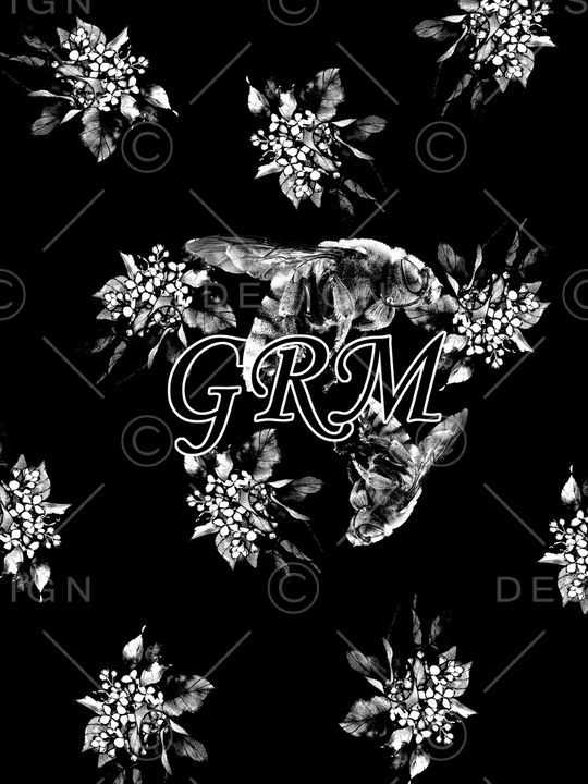 抽象手绘几何动物蜜蜂花卉数码印花印花华亿平台图片