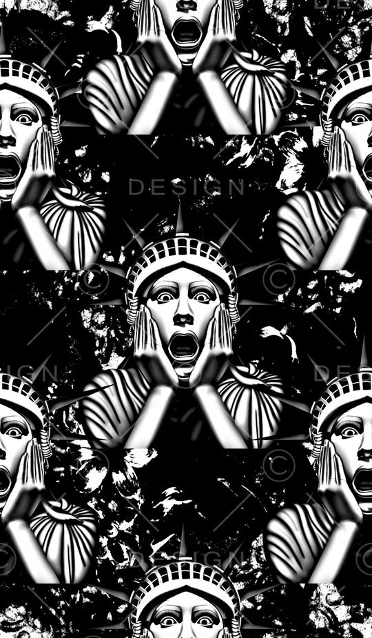 抽象手绘3D纹理石膏头像数码印花印花华亿平台图片