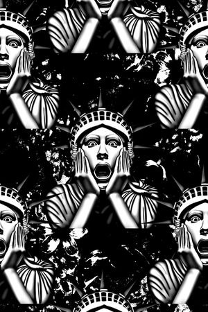 抽象手绘3D纹理石膏头像数码印花印花华亿平台图片