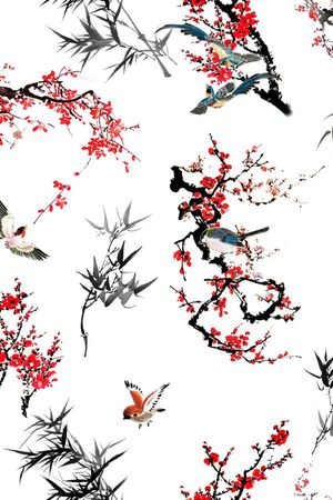 中国风印花华亿平台图片