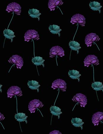 复古花卉系列印花华亿平台图片