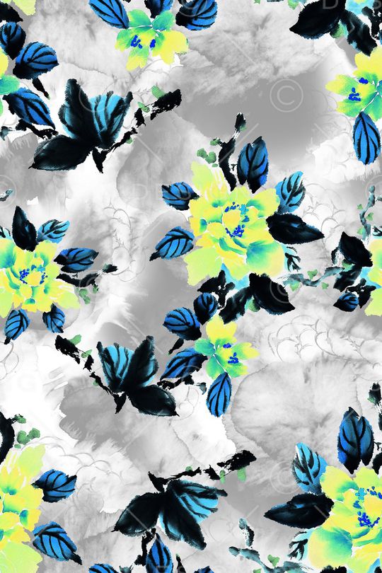 水墨元素印花华亿平台图片