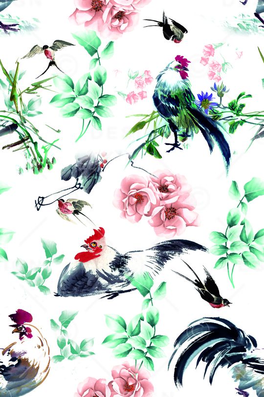 潮流图案印花华亿平台图片