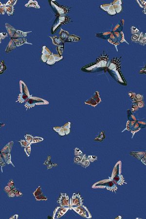 抽象小清新蝴蝶印花华亿平台图片