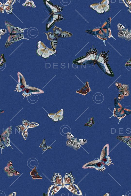 抽象小清新蝴蝶印花华亿平台图片