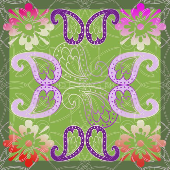 风格化花卉印花华亿平台图片