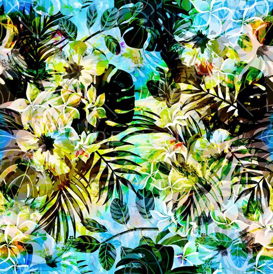 热带雨林印花华亿平台图片