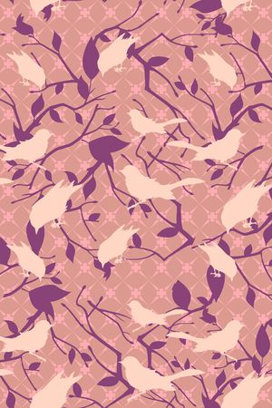 鸟、蝴蝶、葡萄印花华亿平台图片