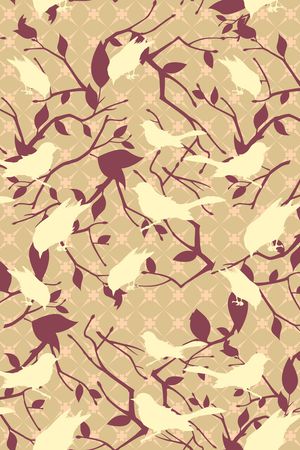 鸟、蝴蝶、葡萄印花华亿平台图片