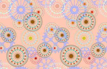 装饰、圆、齿轮印花华亿平台图片