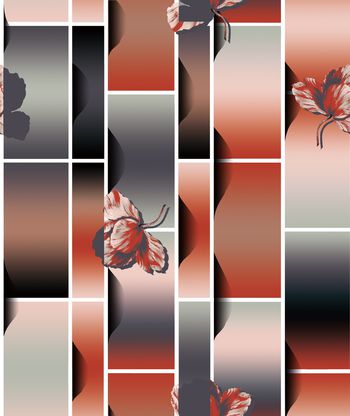 花卉、条格、装饰印花华亿平台图片