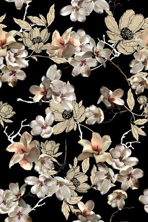 花卉印花华亿平台图片