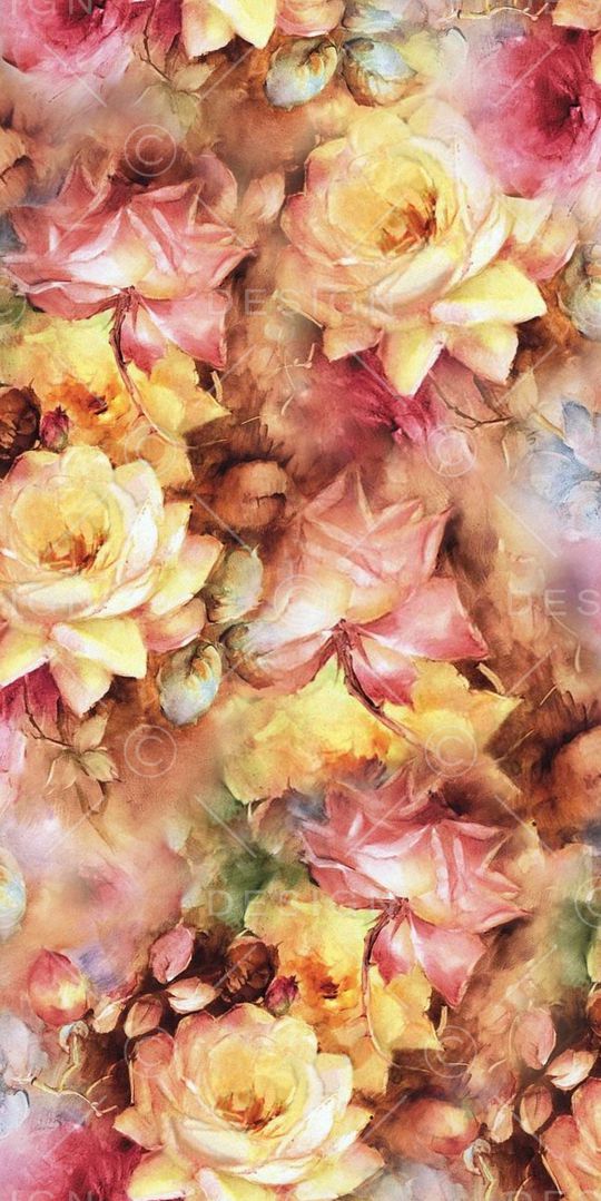 手绘花卉印花华亿平台图片