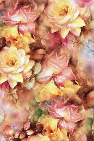 手绘花卉印花华亿平台图片