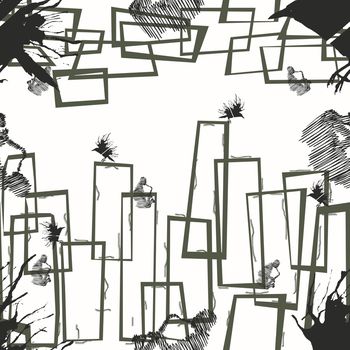 抽象、现代、构成印花华亿平台图片