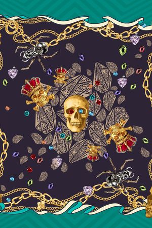 链条、骷髅、宝石印花华亿平台图片
