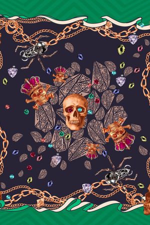 链条、骷髅、宝石印花华亿平台图片