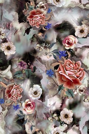 花卉印花华亿平台图片