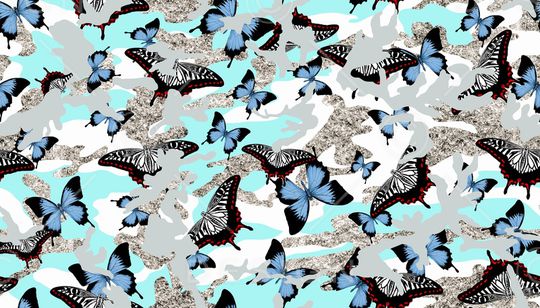 蝴蝶印花华亿平台图片