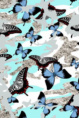 蝴蝶印花华亿平台图片