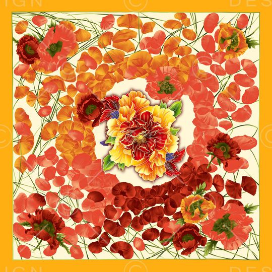 牡丹印花华亿平台图片