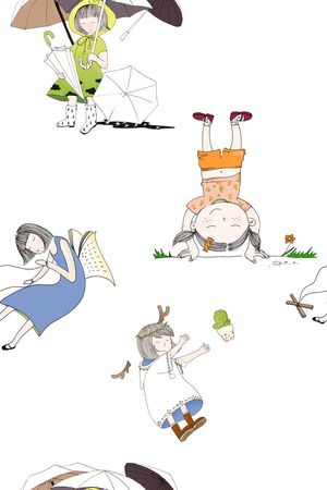 女孩印花华亿平台图片