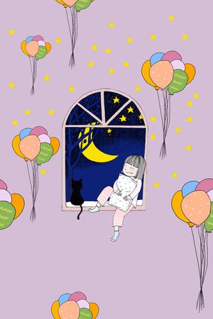 女孩印花华亿平台图片