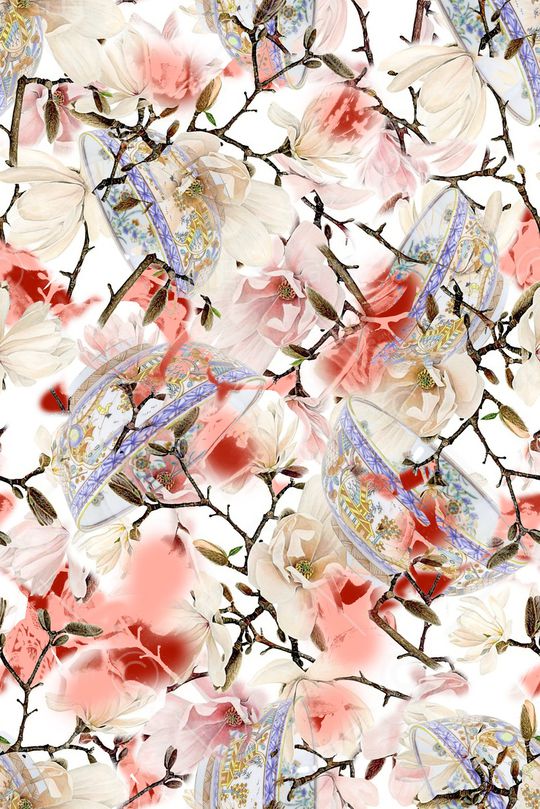 玉兰花印花华亿平台图片