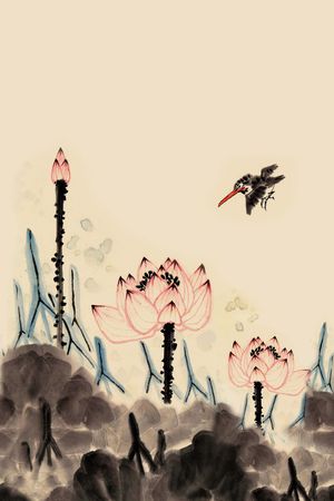 水墨印花华亿平台图片