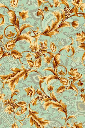 植物纹印花华亿平台图片