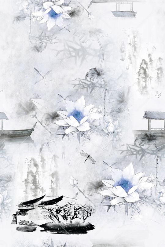 工笔印花华亿平台图片