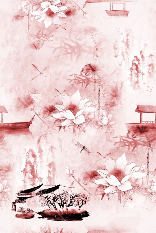 工笔印花华亿平台图片