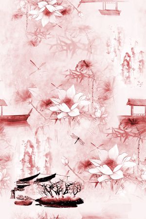 工笔印花华亿平台图片