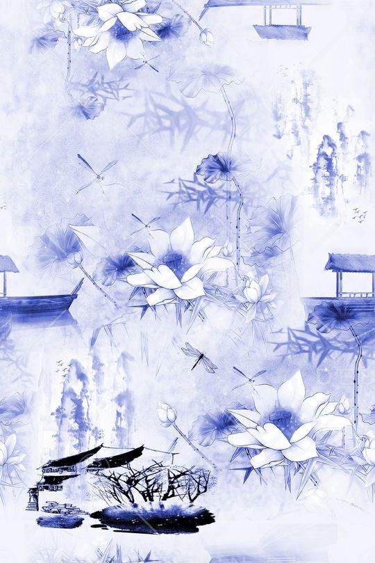 工笔印花华亿平台图片