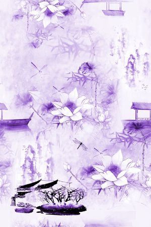 工笔印花华亿平台图片