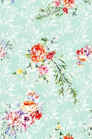 草木绿印花华亿平台图片