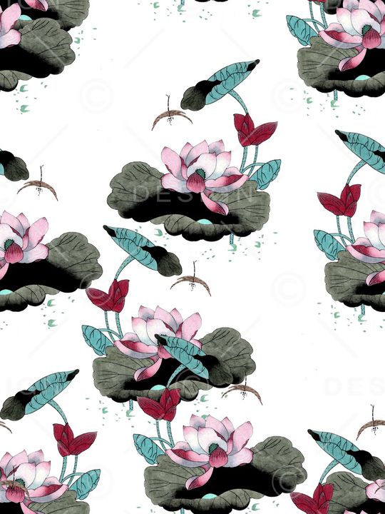 工笔印花华亿平台图片