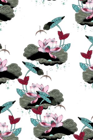 工笔印花华亿平台图片