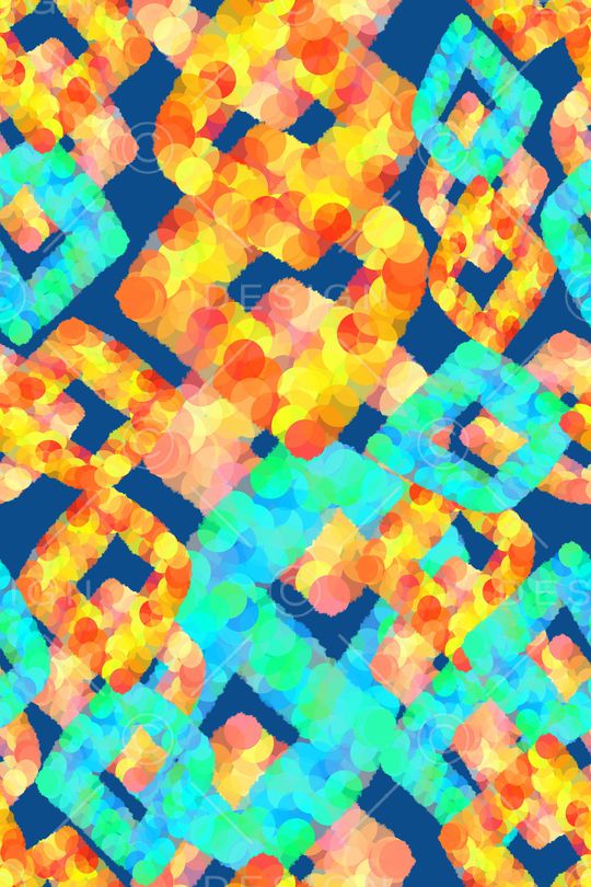 手绘波点圆圈印花华亿平台图片