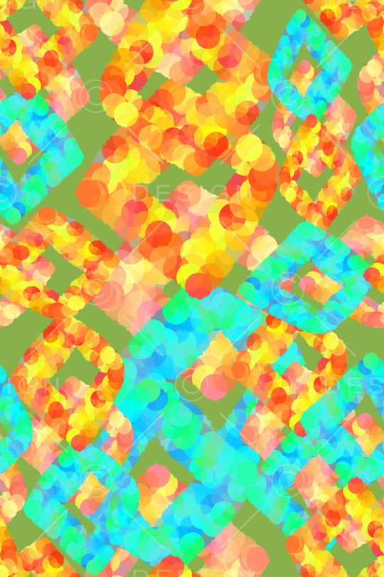 手绘波点圆圈印花华亿平台图片