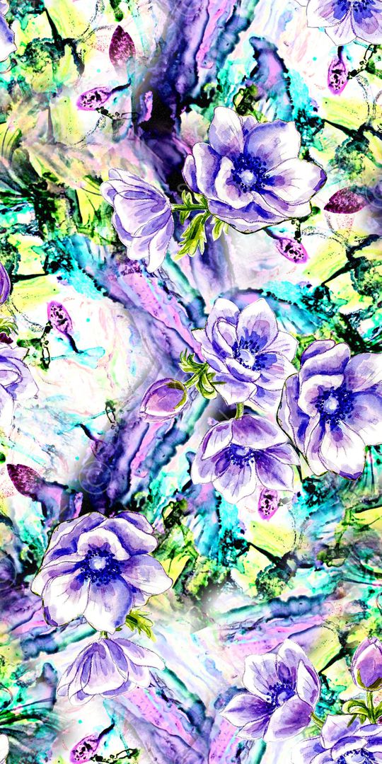 抽象花卉印花华亿平台图片