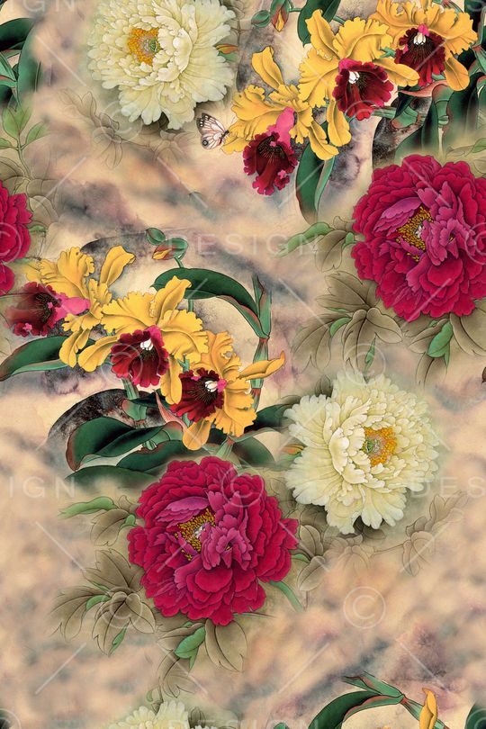 花卉印花华亿平台图片