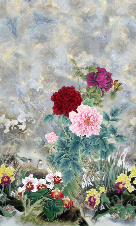 花卉印花华亿平台图片