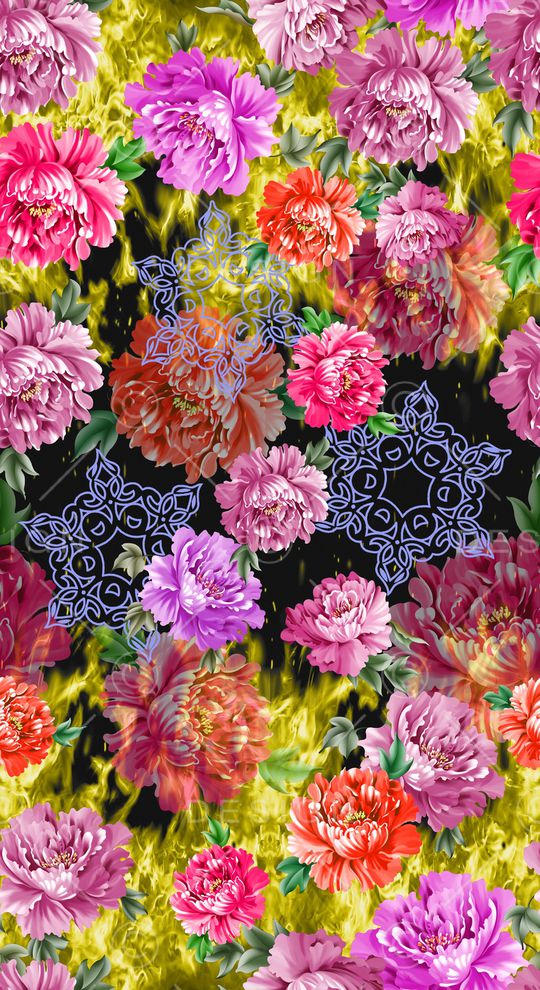 花卉印花华亿平台图片