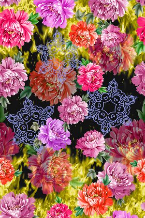 花卉印花华亿平台图片