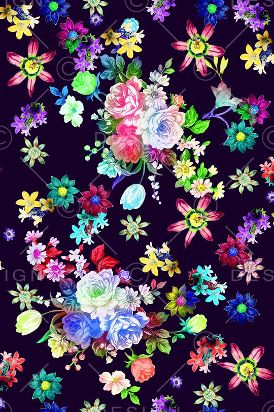 花卉印花华亿平台图片